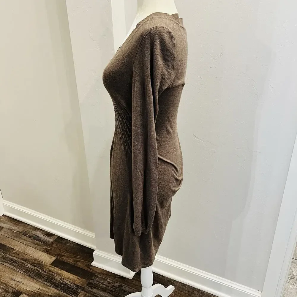 The Limited Women’s Brown Woven V Neck Dress XS - Picture 3 of 6